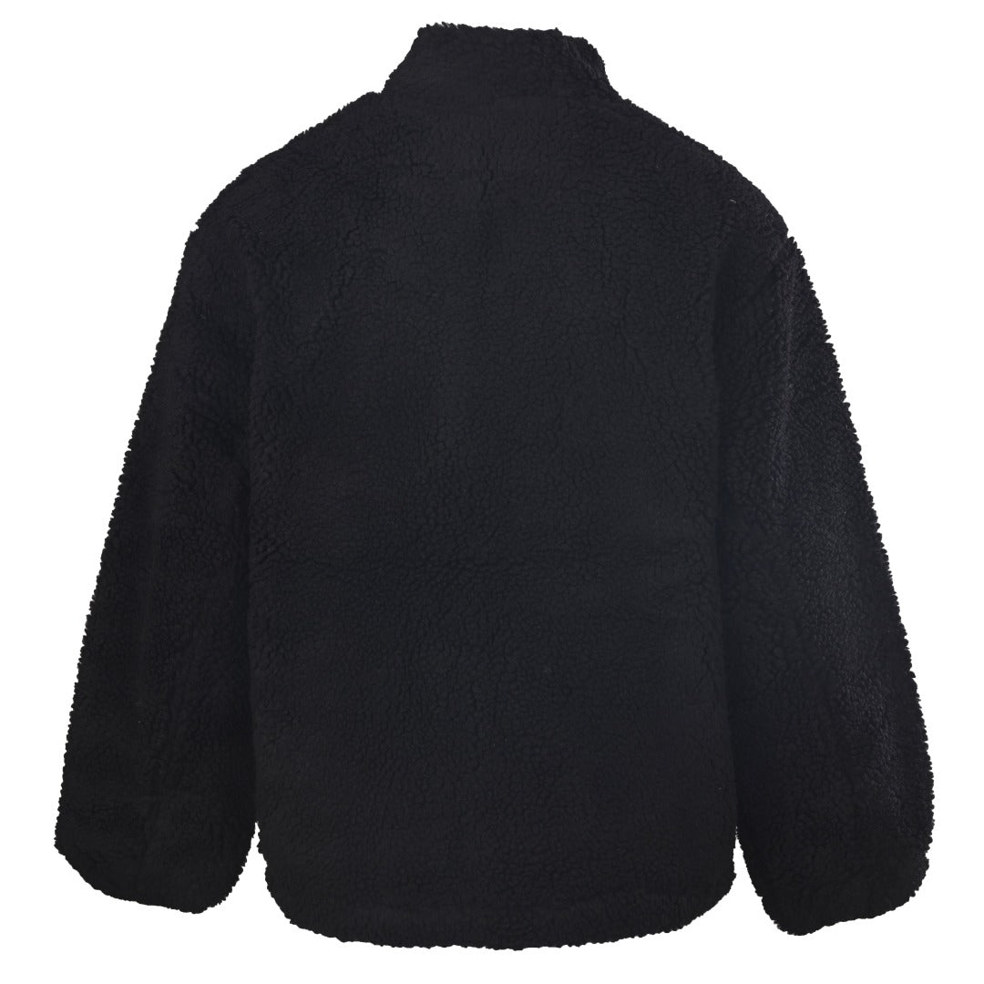 Balenciaga Black White Logo Fleece Zip Jacket