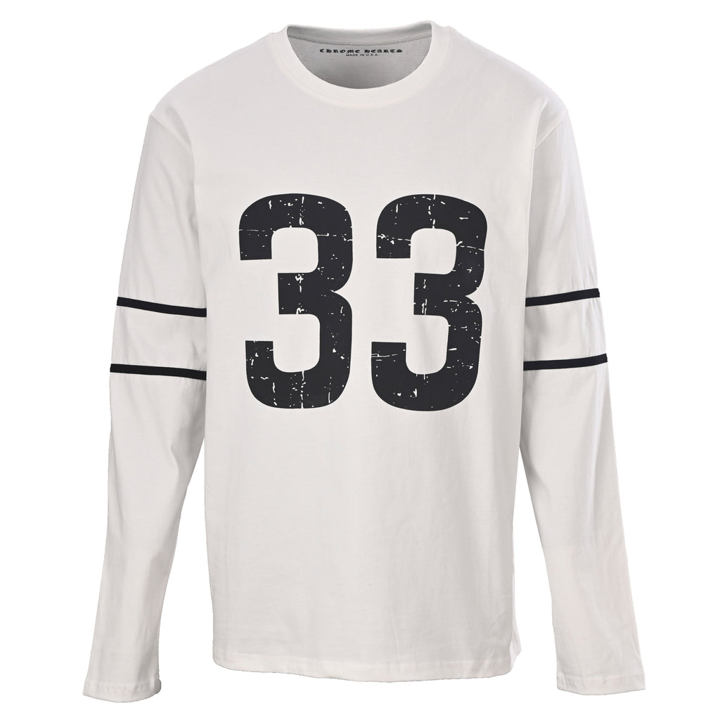 Chrome Hearts White 33 Horseshoe Logo Long Sleeve Tee