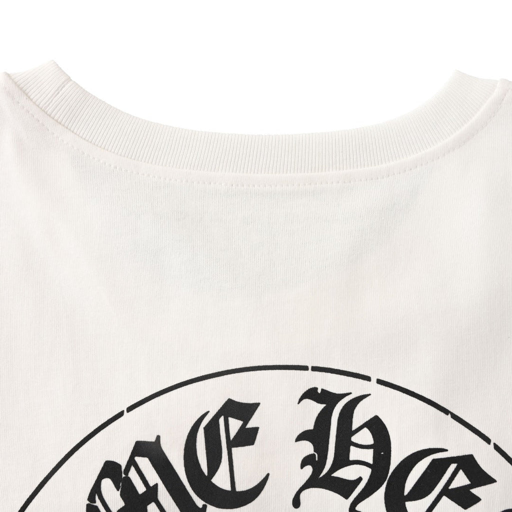 Chrome Hearts White 33 Horseshoe Logo Long Sleeve Tee