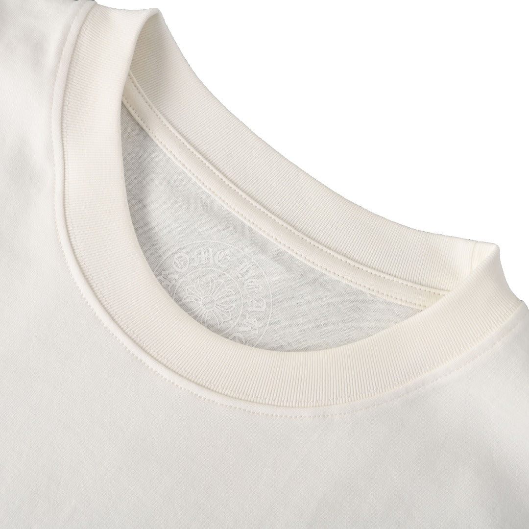 Chrome Hearts White STAFF Horseshoe Pocket Long Sleeve Tee