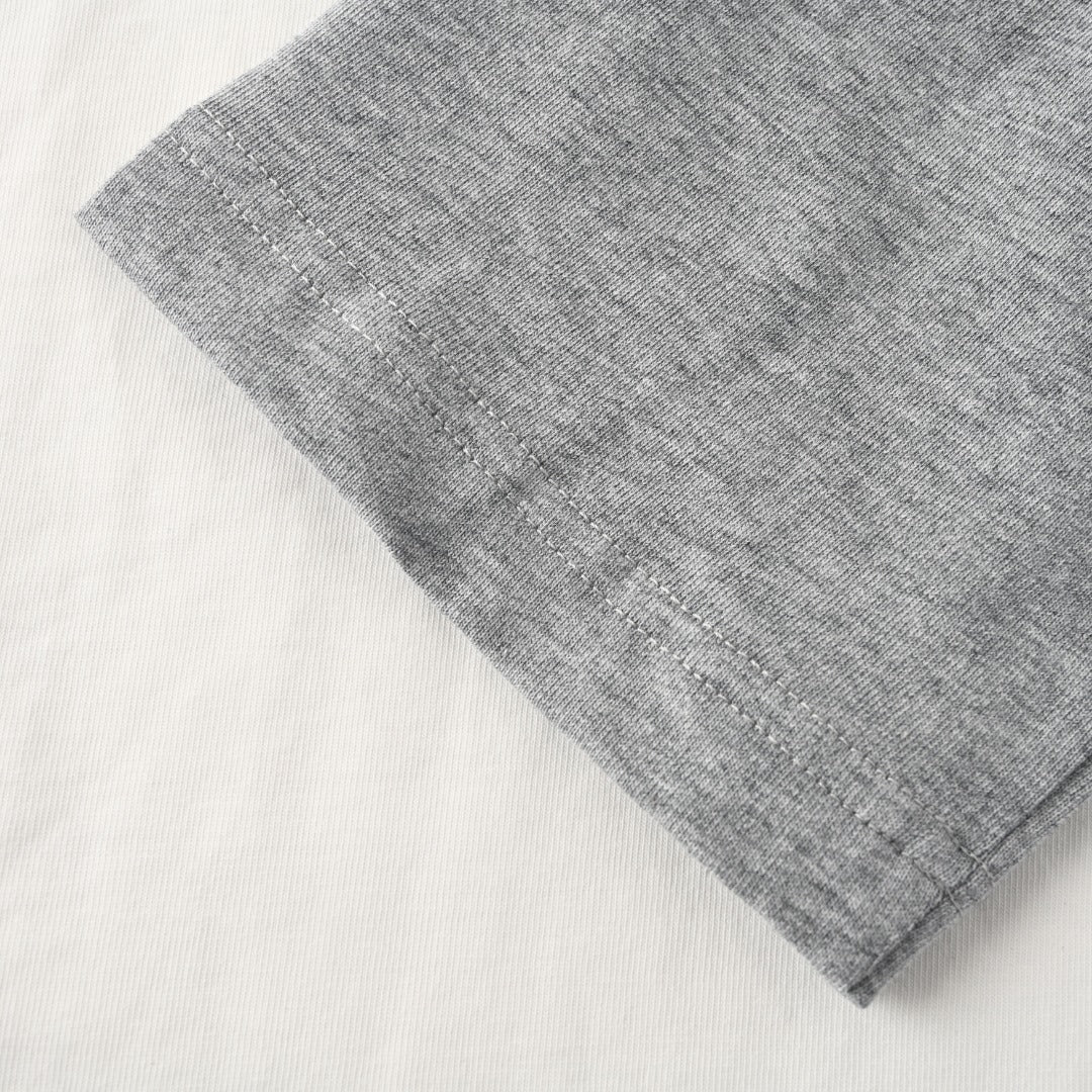 Chrome Hearts Grey White Raglan Sleeve Flag Print Long Sleeve Tee
