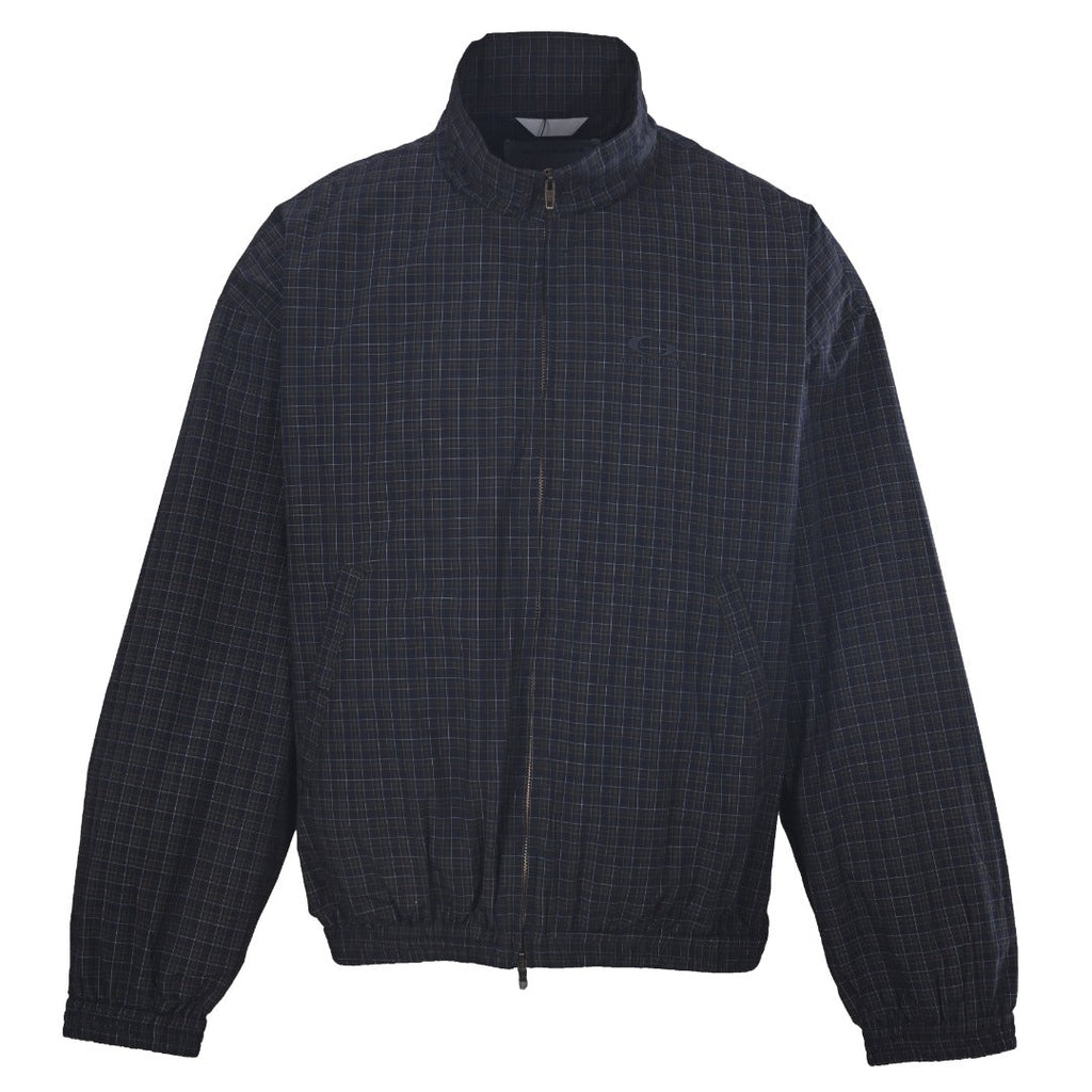 Balenciaga Dark Plaid Stand Collar Zip Windbreaker Jacket