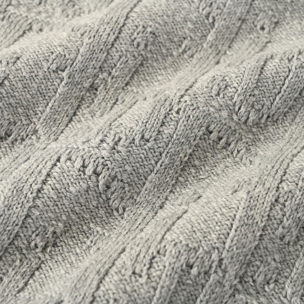 Dior Grey Oblique Cable Knit Crew Neck Sweater
