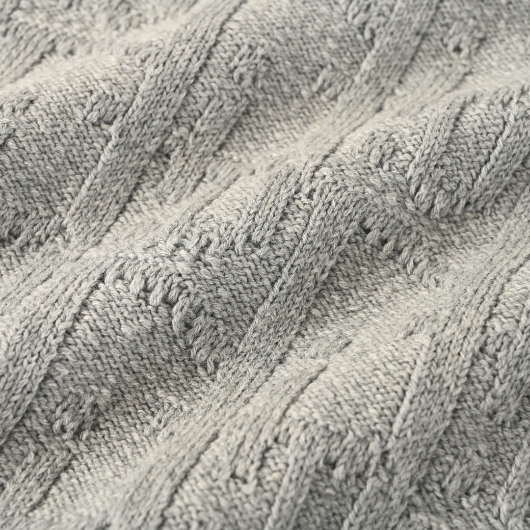 Dior Grey Oblique Cable Knit Crew Neck Sweater