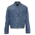 Dior Blue Washed Denim Zip Collared Jacket