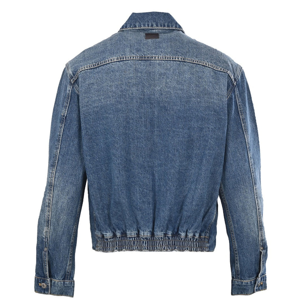 Dior Blue Washed Denim Zip Collared Jacket
