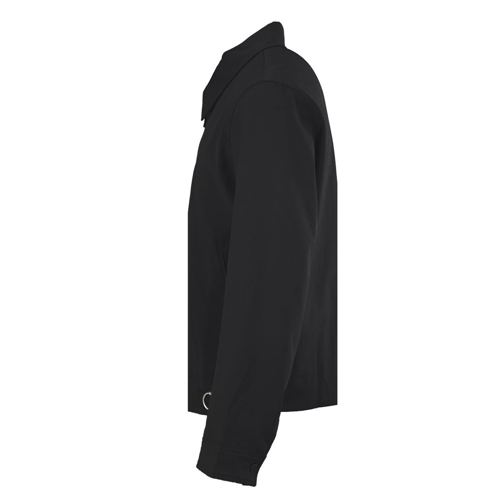 Dior Black Zip-Up Collared Jacket with D-Ring Buckle