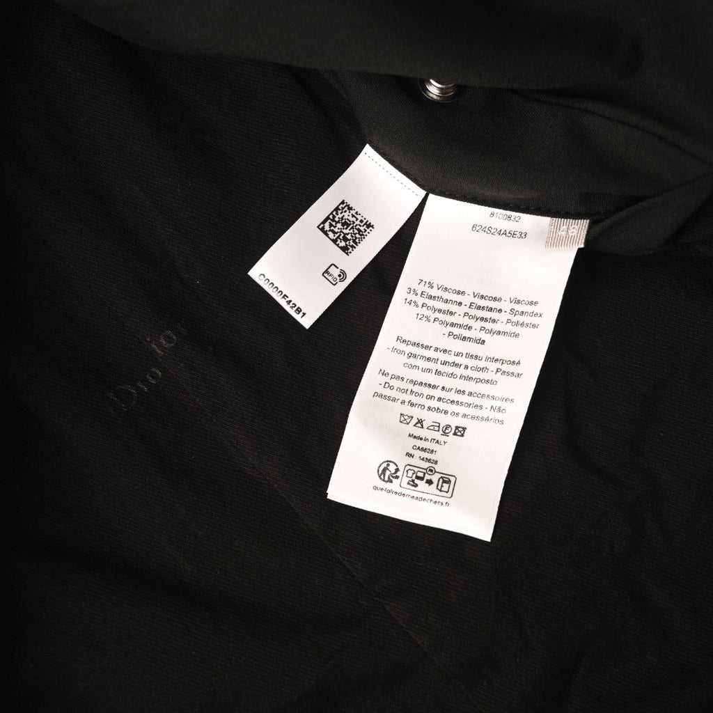 Dior Black Zip-Up Collared Jacket with D-Ring Buckle