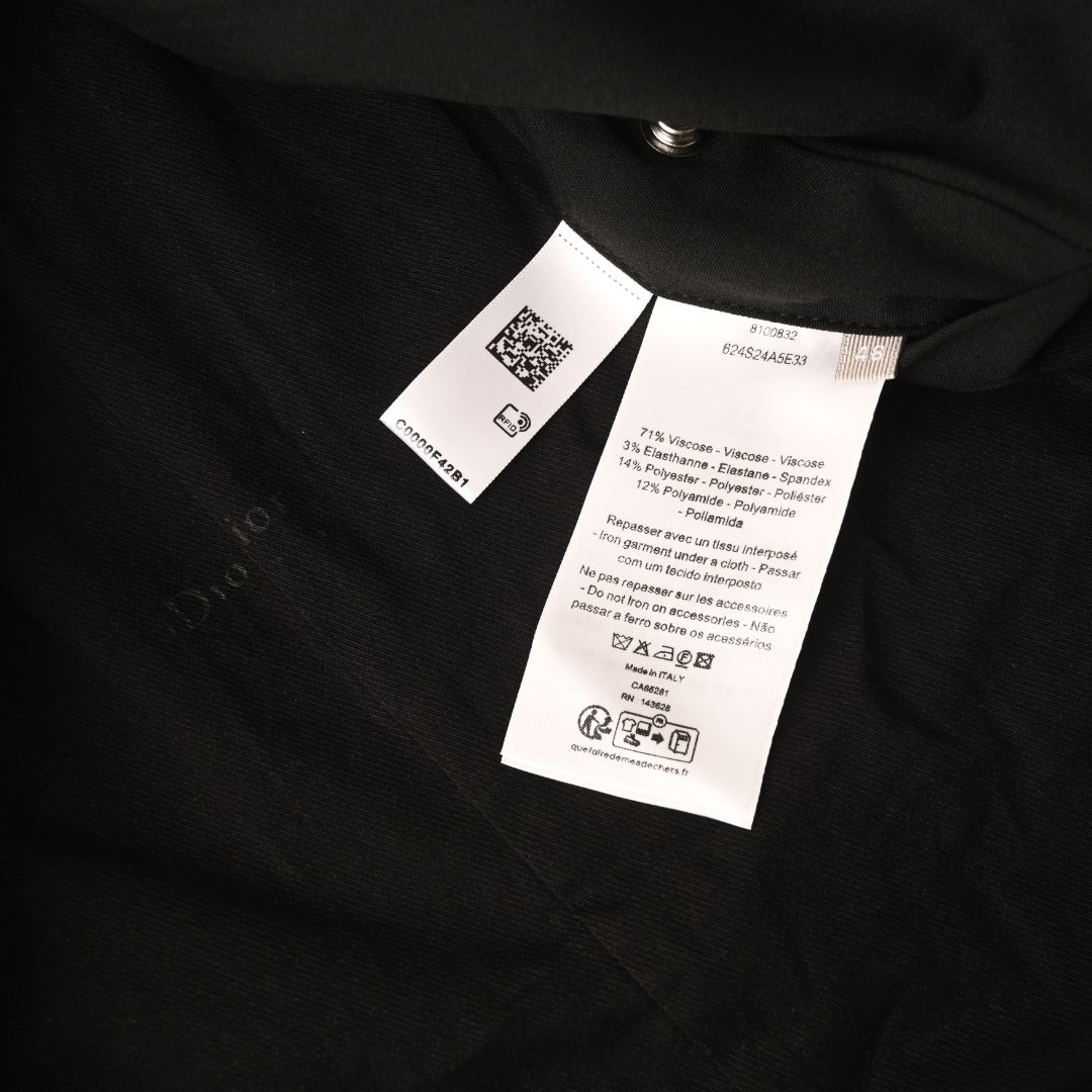 Dior Black Zip-Up Collared Jacket with D-Ring Buckle