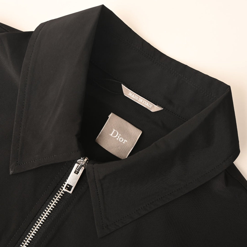 Dior Black Zip-Up Shirt Jacket with D-Ring Strap Pocket