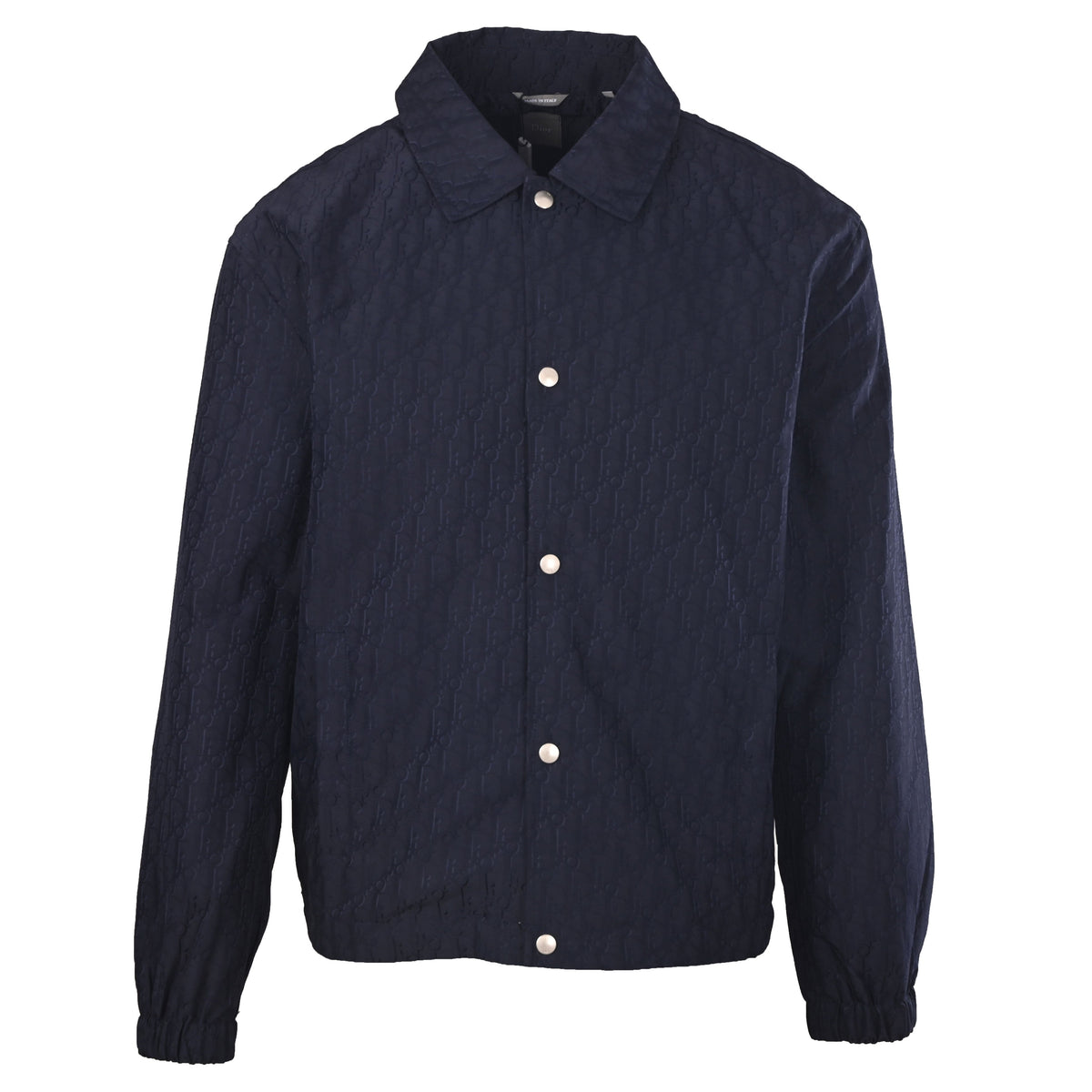 Dior Navy Oblique Jacquard Collared Coach Jacket