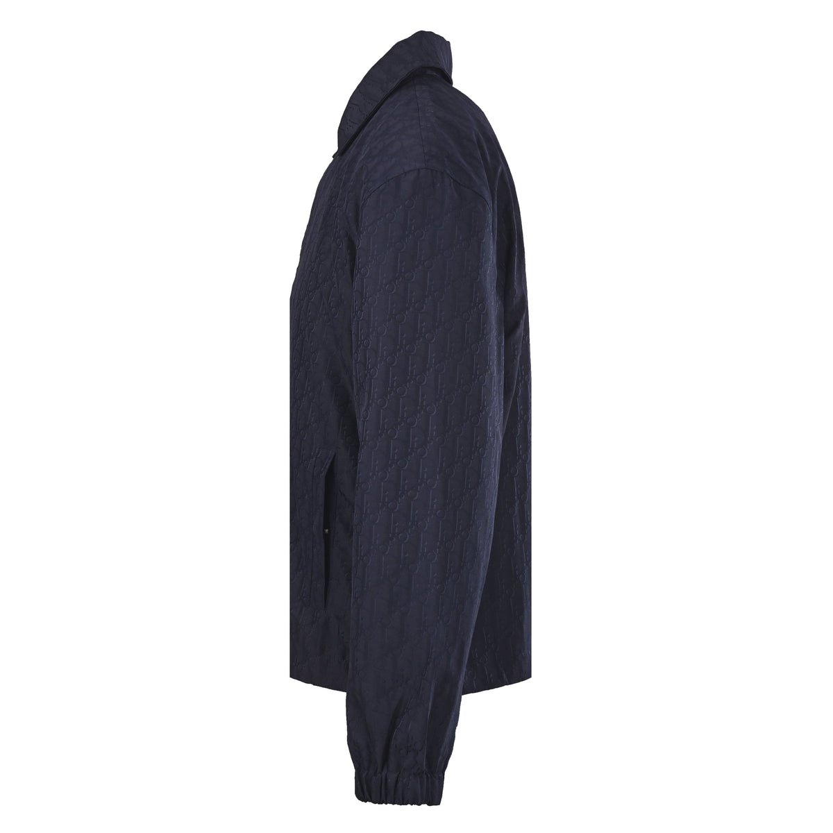 Dior Navy Oblique Jacquard Collared Coach Jacket