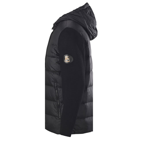 Burberry Black Hooded Hybrid Knit Sleeve Puffer Jacket