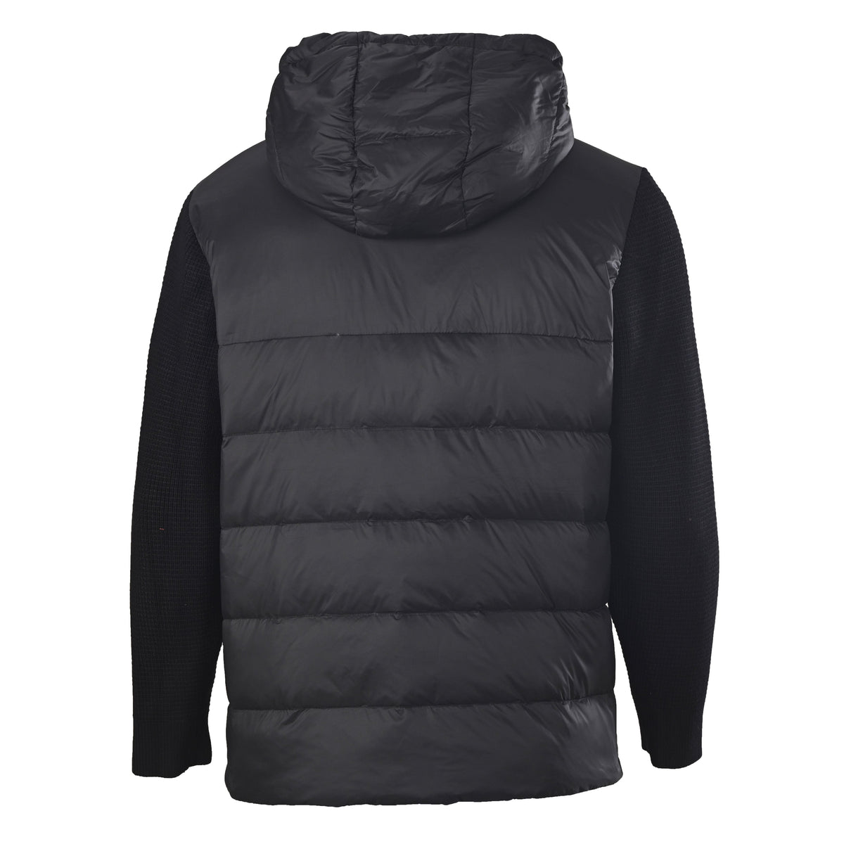 Burberry Black Hooded Hybrid Knit Sleeve Puffer Jacket
