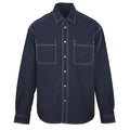 Fendi Navy FF Embroidered Contrast Stitch Long Sleeve Shirt