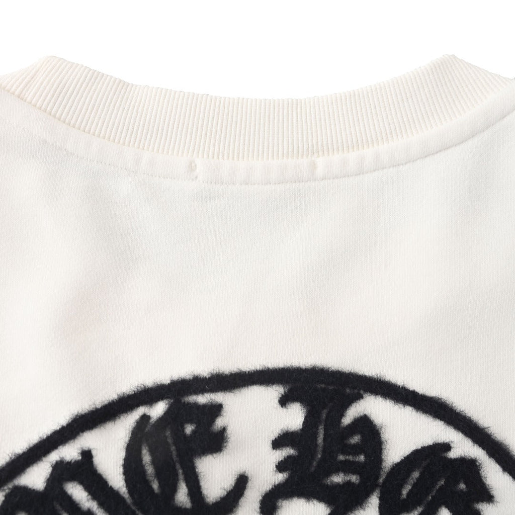 Chrome Hearts White Beijing Horseshoe Logo Crew Sweatshirt