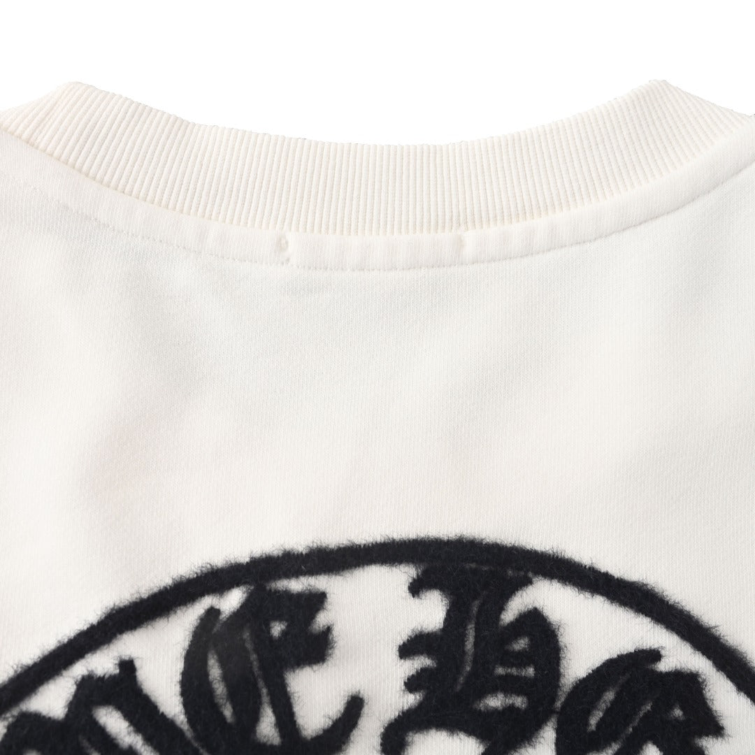 Chrome Hearts White Beijing Horseshoe Logo Crew Sweatshirt