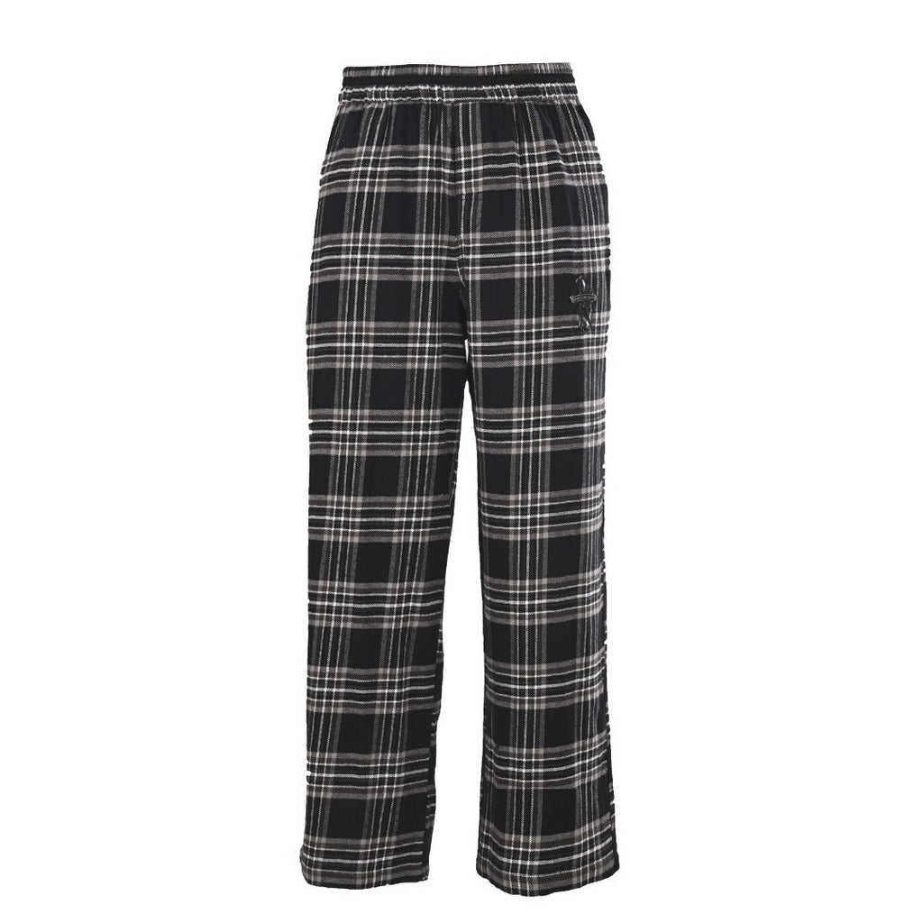 Chrome Hearts Black Plaid Drawstring Wide Leg Pants
