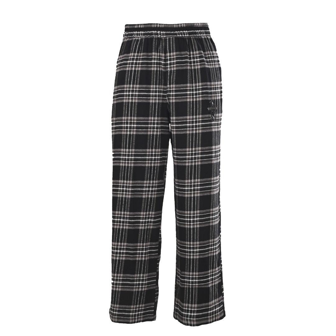 Chrome Hearts Black Plaid Drawstring Wide Leg Pants