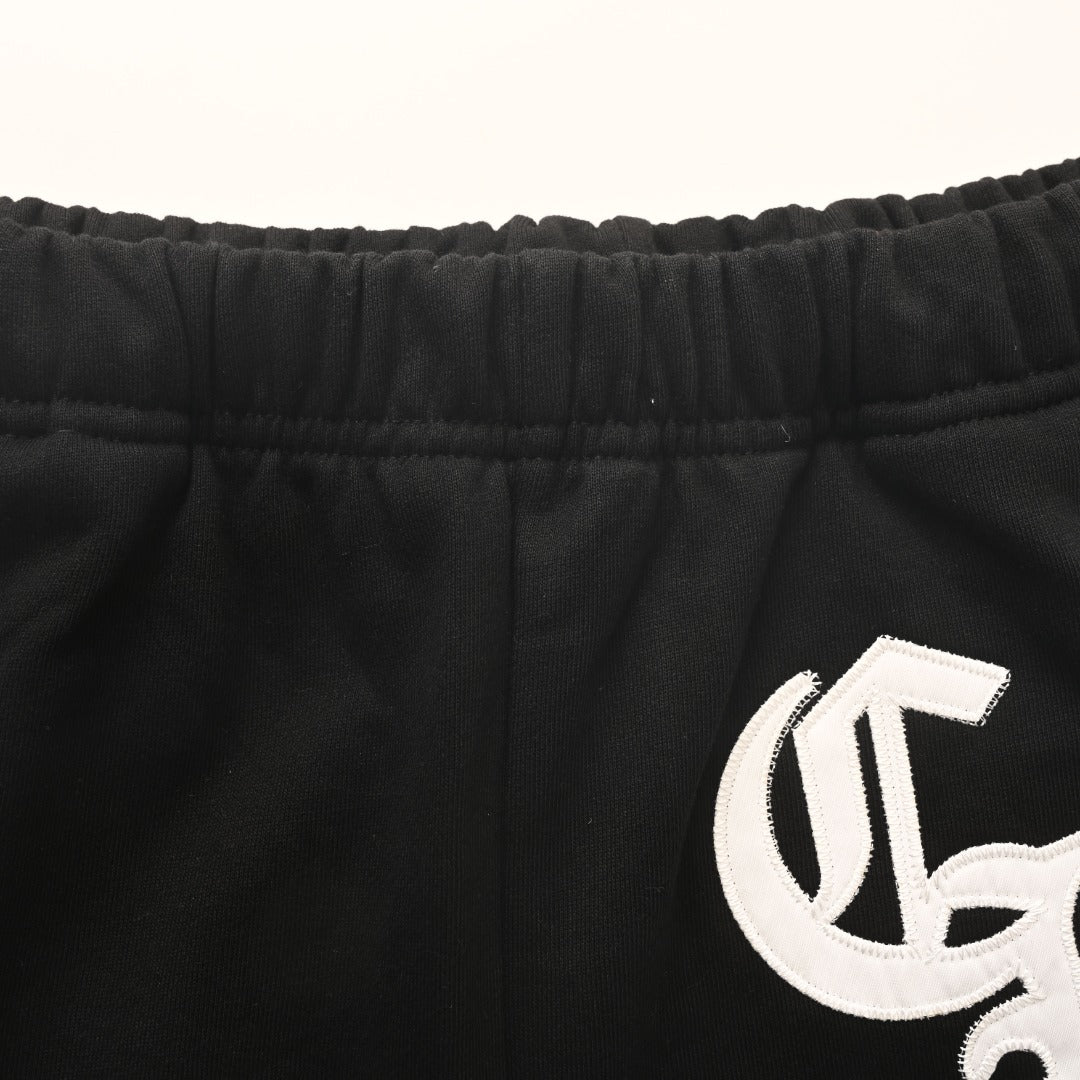 Chrome Hearts Black Gothic Logo Straight Sweatpants